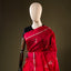 Rani Red Chanderi Silk Saree – Silver Zari Floral Motifs