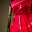 Rani Red Chanderi Silk Saree – Silver Zari Floral Motifs