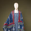 Neel Pushpa Chanderi Silk 3-Piece Suit Set – Indigo Blue & Red