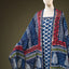 Neel Pushpa Chanderi Silk 3-Piece Suit Set – Indigo Blue & Red