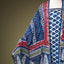 Neel Pushpa Chanderi Silk 3-Piece Suit Set – Indigo Blue & Red