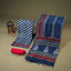 Neel Pushpa Chanderi Silk 3-Piece Suit Set – Indigo Blue & Red