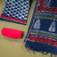 Neel Pushpa Chanderi Silk 3-Piece Suit Set – Indigo Blue & Red