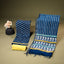 Neel Pushpa Chanderi Silk 3 Piece Unstitched Suit Set – Indigo Blue & Mustard Yellow | PRE-ORDER