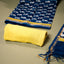 Neel Pushpa Chanderi Silk 3 Piece Unstitched Suit Set – Indigo Blue & Mustard Yellow | PRE-ORDER