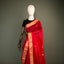 Rani Red Chanderi Silk Saree – Gold Zari Border