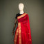 Rani Red Chanderi Silk Saree – Gold Zari Border