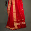 Rani Red Chanderi Silk Saree – Gold Zari Border