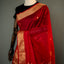 Rani Red Chanderi Silk Saree – Gold Zari Border
