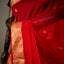 Rani Red Chanderi Silk Saree – Gold Zari Border