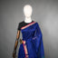 Rangrekha Royal Blue Silk Cotton Jamdani Saree – Crimson-Edged Gold Zari Border
