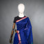 Rangrekha Royal Blue Silk Cotton Jamdani Saree – Crimson-Edged Gold Zari Border