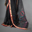 Rangrekha Black Silk Cotton Jamdani Saree – Crimson-Edged Gold Zari Border