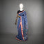 Rangrekha Greyish Blue Silk Cotton Jamdani Saree – Crimson-Edged Gold Zari Border