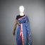 Rangrekha Greyish Blue Silk Cotton Jamdani Saree – Crimson-Edged Gold Zari Border