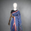Rangrekha Greyish Blue Silk Cotton Jamdani Saree – Crimson-Edged Gold Zari Border