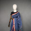Rangrekha Greyish Blue Silk Cotton Jamdani Saree – Crimson-Edged Gold Zari Border