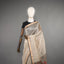 Rangrekha Beige Tussar-Tone Silk Cotton Jamdani Saree – Black-Edged Gold Zari Border