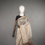 Rangrekha Beige Tussar-Tone Silk Cotton Jamdani Saree – Black-Edged Gold Zari Border