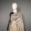 Rangrekha Beige Tussar-Tone Silk Cotton Jamdani Saree – Black-Edged Gold Zari Border