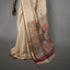 Rangrekha Beige Tussar-Tone Silk Cotton Jamdani Saree – Black-Edged Gold Zari Border