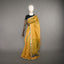Rangrekha Mustard Yellow Silk Cotton Jamdani Saree – Teal Green-Edged Gold Zari Border
