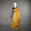 Rangrekha Mustard Yellow Silk Cotton Jamdani Saree – Teal Green-Edged Gold Zari Border
