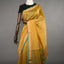 Rangrekha Mustard Yellow Silk Cotton Jamdani Saree – Teal Green-Edged Gold Zari Border