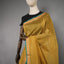Rangrekha Mustard Yellow Silk Cotton Jamdani Saree – Teal Green-Edged Gold Zari Border