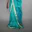 Rangrekha Peacock Teal Silk Cotton Jamdani Saree – Green-Edged Gold Zari Border