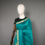 Rangrekha Peacock Teal Silk Cotton Jamdani Saree – Green-Edged Gold Zari Border