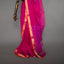 Rangrekha Rani Pink Silk Cotton Jamdani Saree – Orange-Edged Gold Zari Border