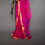 Rangrekha Rani Pink Silk Cotton Jamdani Saree – Orange-Edged Gold Zari Border