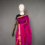 Rangrekha Rani Pink Silk Cotton Jamdani Saree – Orange-Edged Gold Zari Border