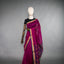 Rangrekha Wine Purple Silk Cotton Jamdani Saree – Teal Green-Edged Gold Zari Border