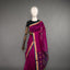 Rangrekha Wine Purple Silk Cotton Jamdani Saree – Teal Green-Edged Gold Zari Border