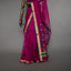 Rangrekha Wine Purple Silk Cotton Jamdani Saree – Teal Green-Edged Gold Zari Border