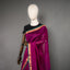 Rangrekha Wine Purple Silk Cotton Jamdani Saree – Teal Green-Edged Gold Zari Border