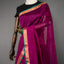Rangrekha Wine Purple Silk Cotton Jamdani Saree – Teal Green-Edged Gold Zari Border