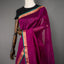 Rangrekha Wine Purple Silk Cotton Jamdani Saree – Teal Green-Edged Gold Zari Border
