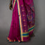 Rangrekha Wine Purple Silk Cotton Jamdani Saree – Teal Green-Edged Gold Zari Border