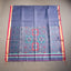 Rangrekha Greyish Blue Silk Cotton Jamdani Saree – Crimson-Edged Gold Zari Border