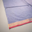 Rangrekha Greyish Blue Silk Cotton Jamdani Saree – Crimson-Edged Gold Zari Border