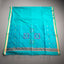 Rangrekha Peacock Teal Silk Cotton Jamdani Saree – Green-Edged Gold Zari Border