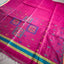 Rangrekha Wine Purple Silk Cotton Jamdani Saree – Teal Green-Edged Gold Zari Border