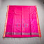 Rangrekha Rani Pink Silk Cotton Jamdani Saree – Orange-Edged Gold Zari Border