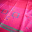 Rangrekha Rani Pink Silk Cotton Jamdani Saree – Orange-Edged Gold Zari Border