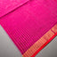 Rangrekha Rani Pink Silk Cotton Jamdani Saree – Orange-Edged Gold Zari Border