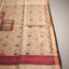 Rangrekha Beige Tussar-Tone Silk Cotton Jamdani Saree – Black-Edged Gold Zari Border