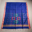 Rangrekha Royal Blue Silk Cotton Jamdani Saree – Crimson-Edged Gold Zari Border